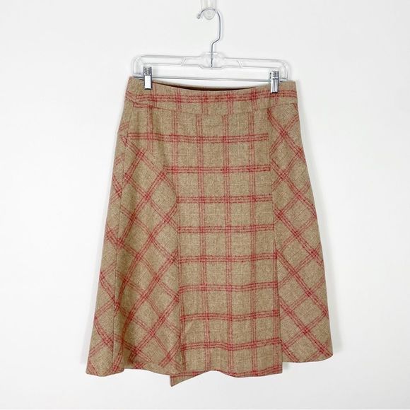 Banana Republic Dresses & Skirts - Banana Republic Window Pane Plaid Italian Wool A-Line Midi Skirt Academia